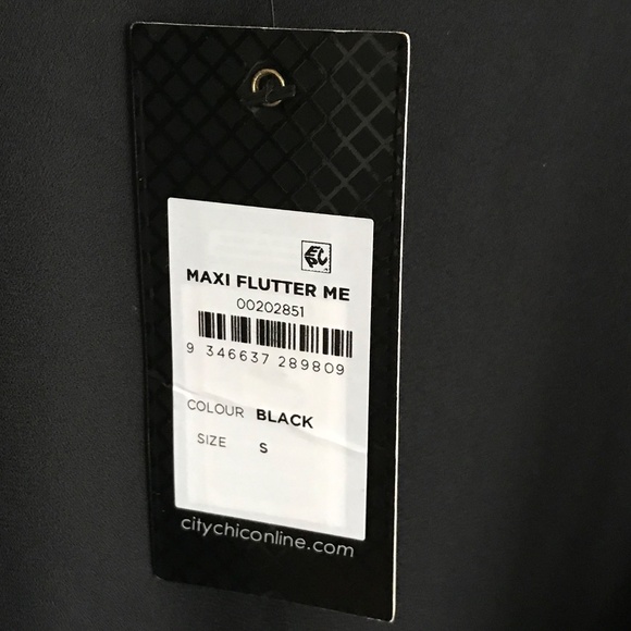 CITY CHIC Black Maxi Dress Ruffle Sleeves & Hem Flutter Me Women’s Plus Size 16 - Picture 12 of 15